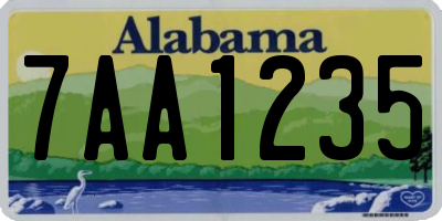 AL license plate 7AA1235