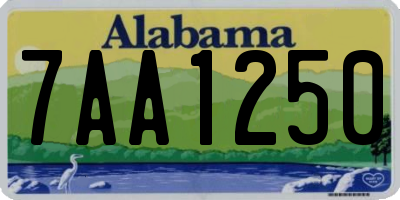 AL license plate 7AA1250
