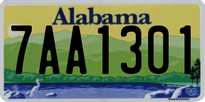 AL license plate 7AA1301