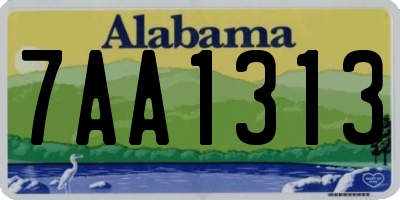 AL license plate 7AA1313