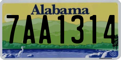 AL license plate 7AA1314