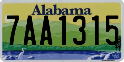 AL license plate 7AA1315