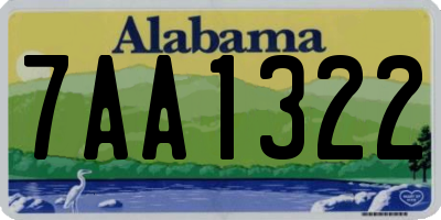 AL license plate 7AA1322