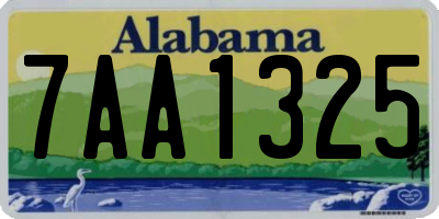 AL license plate 7AA1325