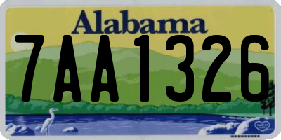 AL license plate 7AA1326