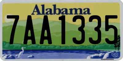AL license plate 7AA1335