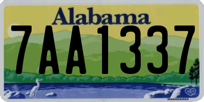 AL license plate 7AA1337