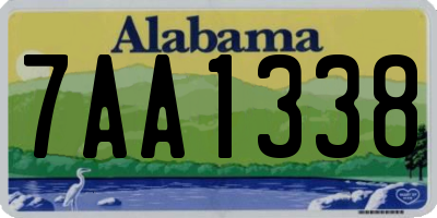 AL license plate 7AA1338