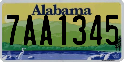 AL license plate 7AA1345