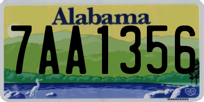 AL license plate 7AA1356