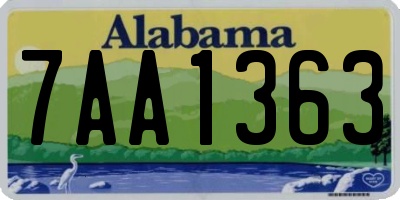 AL license plate 7AA1363