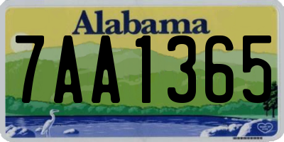 AL license plate 7AA1365