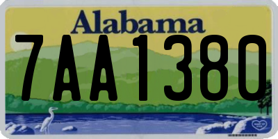 AL license plate 7AA1380