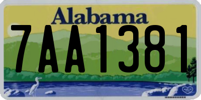 AL license plate 7AA1381