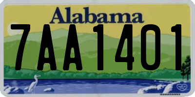 AL license plate 7AA1401