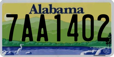 AL license plate 7AA1402