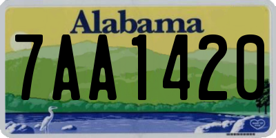 AL license plate 7AA1420