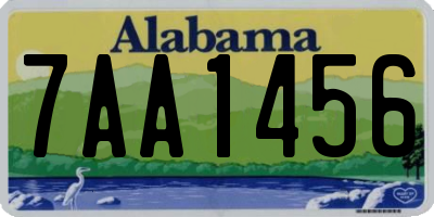 AL license plate 7AA1456