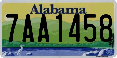 AL license plate 7AA1458