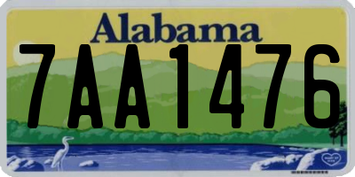 AL license plate 7AA1476