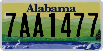 AL license plate 7AA1477