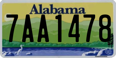 AL license plate 7AA1478