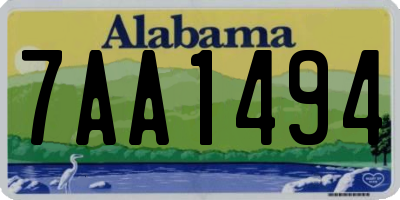 AL license plate 7AA1494