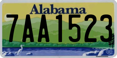 AL license plate 7AA1523