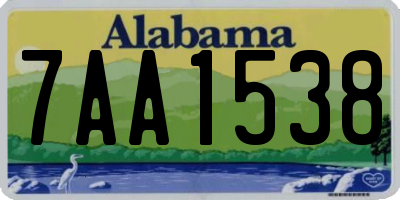 AL license plate 7AA1538