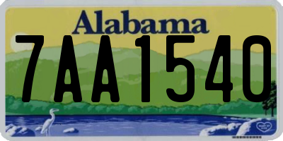 AL license plate 7AA1540