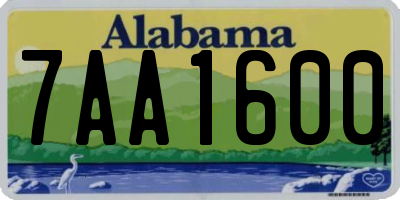AL license plate 7AA1600