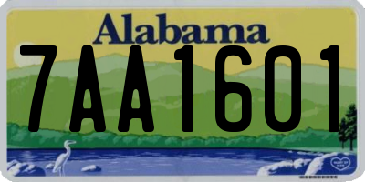 AL license plate 7AA1601