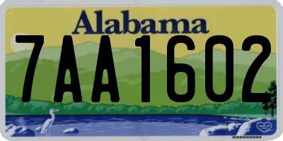 AL license plate 7AA1602