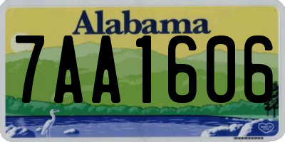 AL license plate 7AA1606