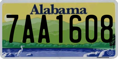 AL license plate 7AA1608