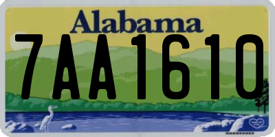 AL license plate 7AA1610