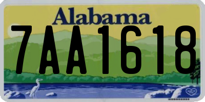 AL license plate 7AA1618