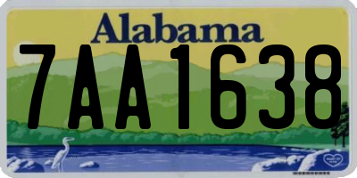 AL license plate 7AA1638