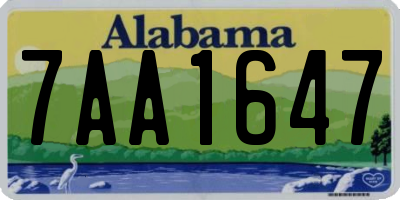 AL license plate 7AA1647