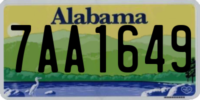 AL license plate 7AA1649