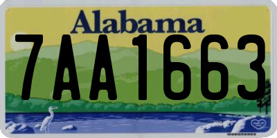 AL license plate 7AA1663