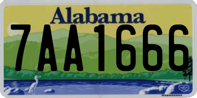AL license plate 7AA1666