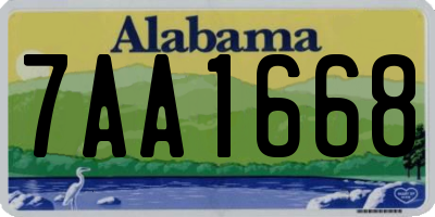 AL license plate 7AA1668