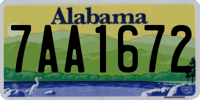 AL license plate 7AA1672