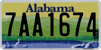 AL license plate 7AA1674