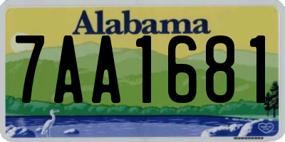 AL license plate 7AA1681