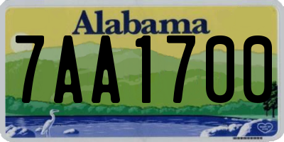 AL license plate 7AA1700