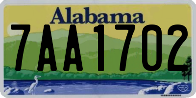 AL license plate 7AA1702