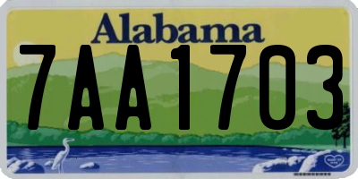 AL license plate 7AA1703