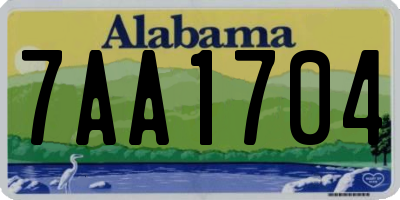 AL license plate 7AA1704